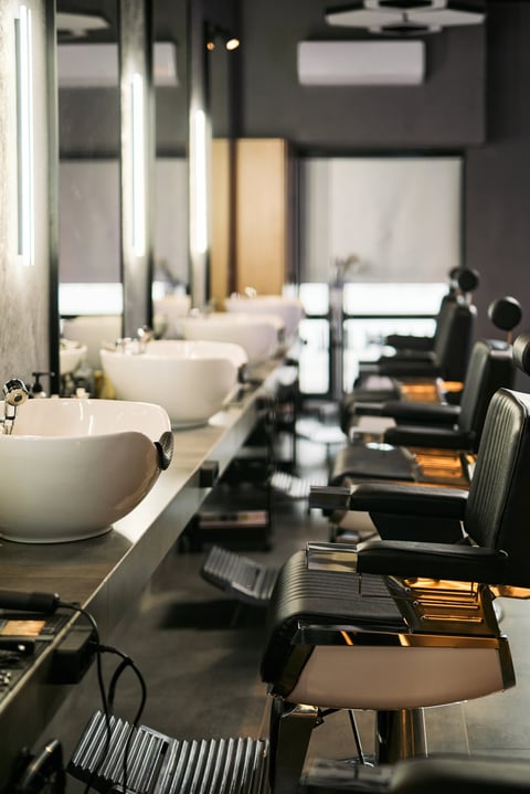 Interior del salón de belleza